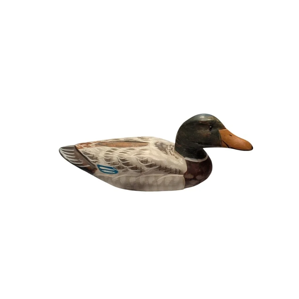Vintage Hand Painted Wooden Mallard Drake Duck Decoy Decorative 11